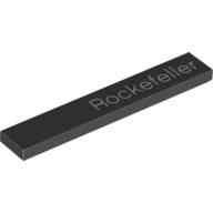 Tile 1 x 6 with White 'Rockefeller' Print Justified Right (6636pr0009)