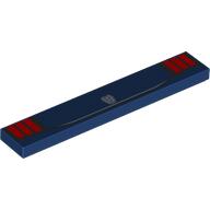 Tile 1 x 6 with Red Rear Lights, Silver Mustang Logo print (6636pr0044)