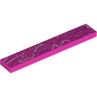 Tile 1 x 6 with White/Dark Purple Graffiti print (6636pr0045)