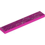 Tile 1 x 6 with White/Dark Purple Graffiti print (6636pr0046)