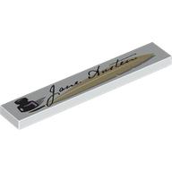 Tile 1 x 6 with Ink Pot, Signature 'Jane Austen' print (6636pr0047)