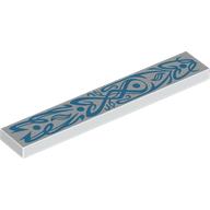 Tile 1 x 6 with Dark Azure Decorations print (6636pr0048)