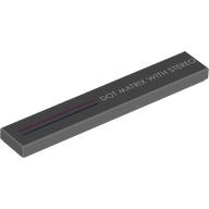 Tile 1 x 6 with White 'DOT MATRIX WITH STEREO', Dark Pink/Dark Blue Lines print (6636pr0050)