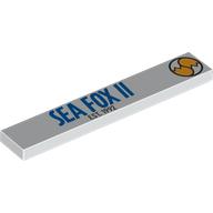 Tile 1 x 6 with Blue 'SEA FOX II', 'EST. 1992', Logo print (6636pr9996)