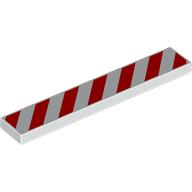 Tile 1 x 6 with Red Danger Stripes print (6636pr9997)