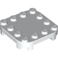 Plate Round Corners 4 x 4 x 2/3 Circle with Reduced Knobs (66792)