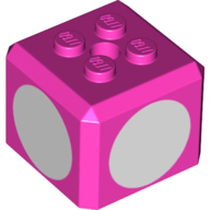 Brick Special Cube with 2 x 2 Studs on Top, and White Circles Print (66855pr0001)