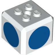 Brick Special Cube with 2 x 2 Studs on Top, and Blue Circles Print (66855pr0004)