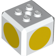Brick Special Cube with 2 x 2 Studs on Top, and Yellow Circles Print (66855pr0005)