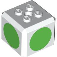 Brick Special Cube with 2 x 2 Studs on Top, and Bright Green Circles Print (66855pr0006)