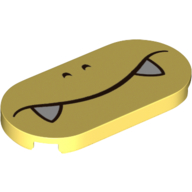 Tile Round 2 x 4 with Face, White Fangs print (66857pr0009)