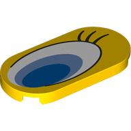 Tile Round 2 x 4 with Blue/White Eye, Left print (66857pr0017)