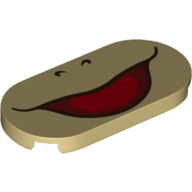 Tile Round 2 x 4 with Smiling Mouth (Iggy) Print (66857pr0029)
