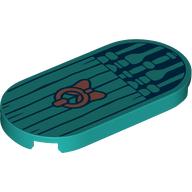 Tile Round 2 x 4 with Wooden Planks, Banister, Copper Door Knocker print (66857pr0048)