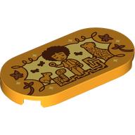 Tile Round 2 x 4 with Antonio, Animals on Bright Light Yellow Background print (66857pr9998)