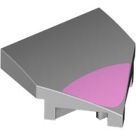 Slope Curved 2 x 2 with Stud Notches with Bright Pink Band print (66956pr0003)