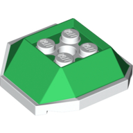 Wedge Sloped 4 x 4 with White Underside Pattern (Koopa Troopa Shell) (67013pat0001)