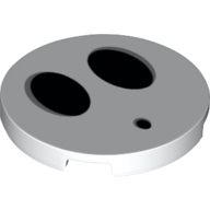 Tile Round 3 x 3 with Two Large Black Ovals and One Small Black Oval (Shy Guy Face) Print (67095pr0006)