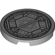 Tile Round 3 x 3 with Airlock print (67095pr0033)