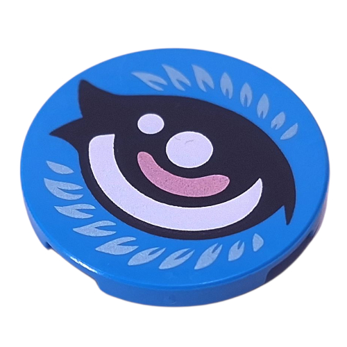 Tile Round 3 x 3 with White Eyes, Lashes, Lavender Pupil print (Right) (67095pr0036)