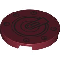 Tile Round 3 x 3 with Rivets, Circle (Droid Hinge) print (67095pr0040)