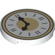 Tile Round 3 x 3 with Clock, Tan Border print (67095pr9995)