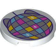 Tile Round 3 x 3 with Kitty Disco Ball print (67095pr9996)