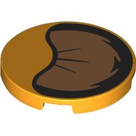Tile Round 3 x 3 with Medium Nougat/Black Lion Ear print (67095pr9998)