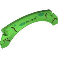 Technic Panel Car Mudguard Arched 15 x 2 x 5, Arched Top with 'GT3R, Dark Green Dots, Dark Red Lines print (67141pr0001)