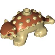 Animal, Dinosaur, Ankylosaurus, Baby with Tan Spikes and Legs, Dark Orange Eyes Print (67443pr0003)
