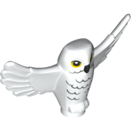 Animal, Bird, Owl Small with Open Wings, Angular Features with Yellow Eyes and Light Bluish Gray Rippled Chest Feathers Print (67632pr0001)