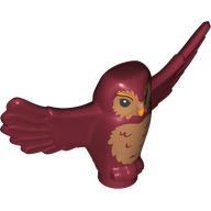 Animal, Bird, Owl Small with Open Wings with Dark Tan Chest, Face, Bright Light Orange Beak print (67632pr0020)