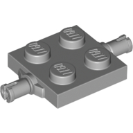 Plate Special 2 x 2 with Wheel Holders with Cross (+) Slots on Pins (67687)