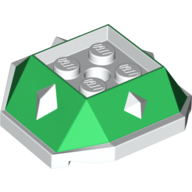 Wedge Sloped 4 x 4 with Diamond Spikes with White Underside Pattern (67931pat0001)
