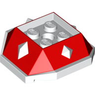 Wedge Sloped 4 x 4 with Diamond Spikes with White Underside Pattern (67931pat0001)