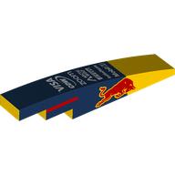 Slope Curved 1 x 6 with Red Bull On Sides, White Sponsors on Dark Blue Background print (6801pr0002)