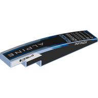 Slope Curved 1 x 6 with White 'ALPINE', Sponsors on Black Background print (6801pr0007)