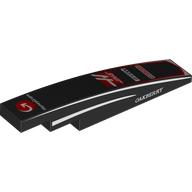 Slope Curved 1 x 6 with White 'H', Arrow on red Circles, White Sponsors print (6801pr0009)
