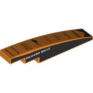 Slope Curved 1 x 6 with White 'RICHARD MILLE' on Black Background on Side, Sponsors on Curve print (6801pr0010)
