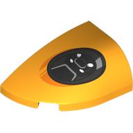 Slope Curved 3 x 2 Beveled with Stud Notch Left with Black Headlight print (6822pr0001)