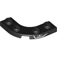 Plate Round Corner 3 x 3 with 2 x 2 Round Cutout and Silver Headlight print (68568pr0002)