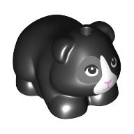 Animal, Guinea Pig with White/Dark Bluish Grey Face, Bright Pink Nose print (6907pr0002)