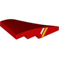 Slope Curved 4 x 2 with Stud Notch Left with White/Yellow Stripes on Side print (6930pr0001)
