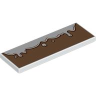 Tile 2 x 6 with White Cream on Medium Nougat Background print (69729pr0027)