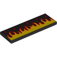 Tile 2 x 6 with Red and Yellow Flames print (69729pr0030)
