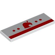 Tile 2 x 6 with Red Stripe, Dots, Leaf print (69729pr0035)