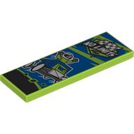 Tile 2 x 6 with 'NO LIMITS', Checkered Racing Flags, Soap Box Cart on Blue Background print (69729pr0042)