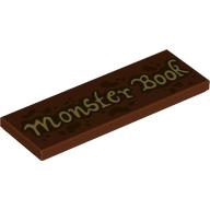 Tile 2 x 6 with Tan 'Monster Book' print (69729pr0052)