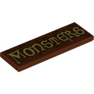 Tile 2 x 6 with Tan 'Monsters' print (69729pr0053)