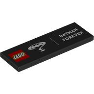 Tile 2 x 6 with 'LEGO', 'BATMAN FOREVER", White Batman Logo, Question Mark print (69729pr0054)